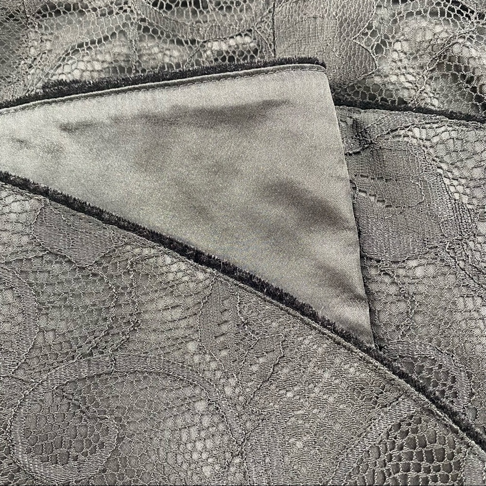 Emporio Armani Black Lace Strapless Faux Wrap Mini Dress - Picture 8 of 10